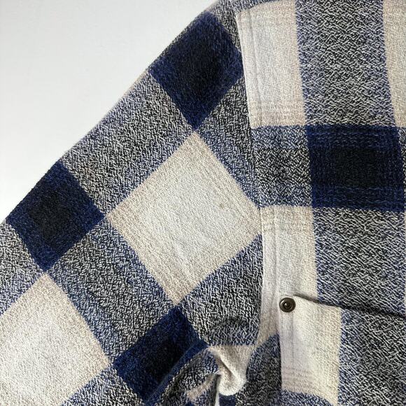 VTG Paris Sport Club Shirt Women Small Plaid Denim Collar Button Up‎ Shacket 90s - Picture 4 of 8